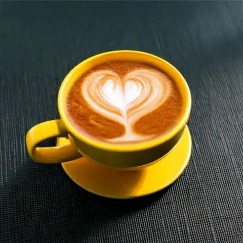 a relaxing scan room with a cappuccino on the table